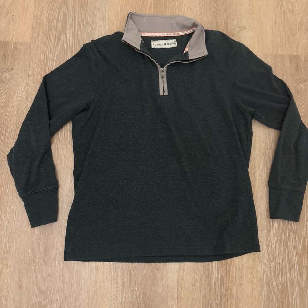 The Normal Brand Dark Green Zip Up Sweater